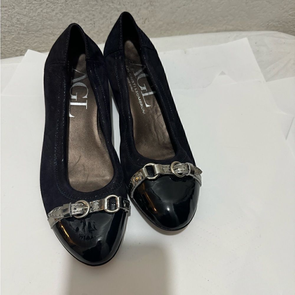 AGL Flats glitter black metallic 38